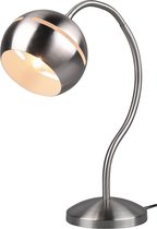 LED Bureaulamp - Trion Flatina - E14 Fitting - Dimbaar - Flexibele Arm - Rond - Mat Nikkel - Aluminium