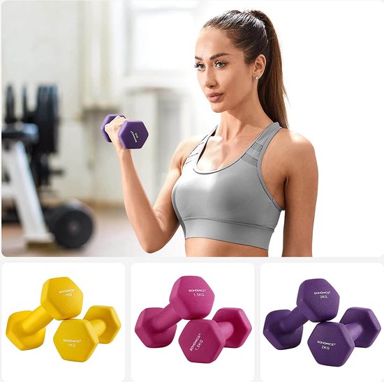 songmics kit haltères musculation, 20 kg, poids réglable, 1 paire