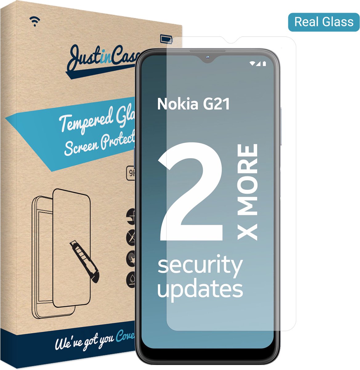 Just in Case screenprotector geschikt voor Nokia G11 / G21 - Screenprotector Gehard Glas