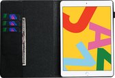 Peachy Hoes Case Wallet Portemonnee Bloemen Vlinders Kunstleer voor iPad 10.2 inch - Zwart