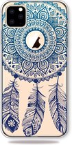 Peachy Dromenvanger Mandala Web Blauw Veertjes Spiritueel Hoesje iPhone 11 Pro TPU case - Doorzichtig