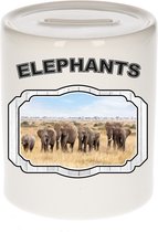 Dieren liefhebber olifant spaarpot  9 cm jongens en meisjes - keramiek - Cadeau spaarpotten olifanten liefhebber