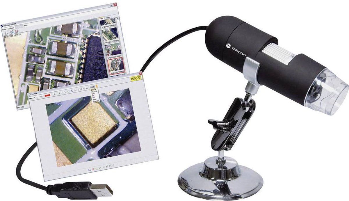 TOOLCRAFT USB-microscoop 2 Mpix Digitale vergroting (max.): 200 x