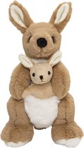 Pluche familie Kangoeroes knuffels van 22 cm - Dieren speelgoed knuffels cadeau - Moeder en jong knuffeldieren