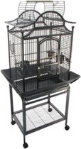 Cage pour perroquet Topmast - Cage pour perruche - Bologne - Anthracite / Gris - 56 x 42 x 145 cm
