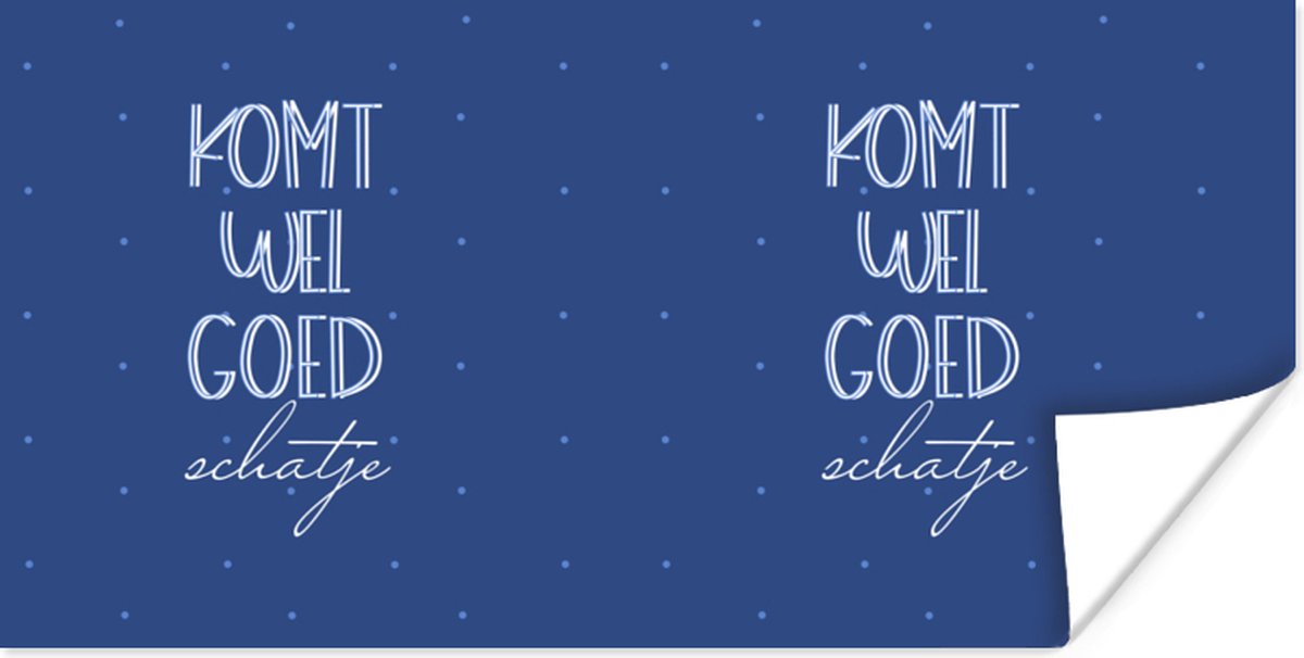 Poster Sterkte - Quotes - Blauw - Liefde - 80x40 cm