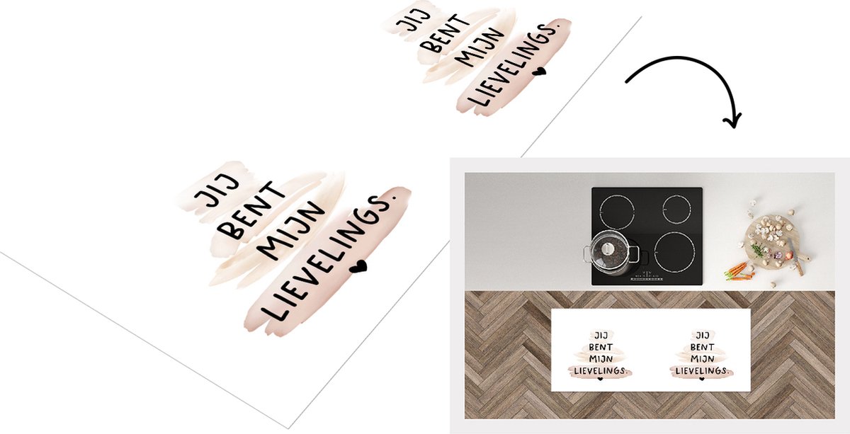 KitchenYeah Keukenloper - Loper keuken - Vriendschap - Quotes - Best friends - Spreuken - Jij bent mijn lievelings - 120x50 cm - Keukenloper vinyl Multicolor