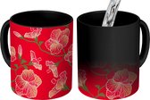 Magische Mok - Foto op Warmte Mokken - Koffiemok - Hibiscus - Bloemen - Patronen - Magic Mok - Beker - 350 ML - Theemok