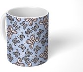 Mok - Koffiemok - Vlinder - Patronen - Dieren - Mokken - 350 ML - Beker - Koffiemokken - Theemok