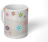 Mok - Koffiemok - Windmolentjes - Patronen - Strand - Pastel - Mokken - 350 ML - Beker - Koffiemokken - Theemok