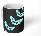Mok - Koffiemok - Vlinders - Patronen - Dieren - Mokken - 350 ML - Beker - Koffiemokken - Theemok