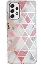 Coverup Marble Design TPU Back Cover - Samsung Galaxy A53 Hoesje - Roze