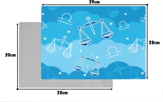 Planche à découper en Verres - 39x28 - Balance - Motif - Zodiac - Planches à découper en Glas