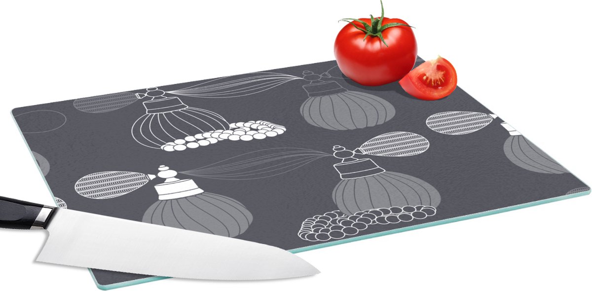 Glazen Snijplank - 39x28 - Parfum - Ketting - Design - Snijplanken Glas