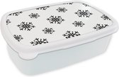 Boîte à pain Wit - Lunch box - Boîte à pain - Flocon de neige - Zwart - Noir - Wit - Motifs - 18x12x6 cm - Adultes