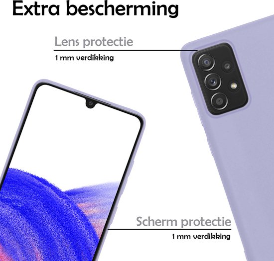 Coque Samsung A33 avec 2x protections d'écran - Coque Samsung Galaxy A33 - Coque Samsung A33 en Siliconen avec 2x protections d'écran - Lilas