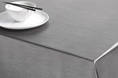 Luxe tafelzeil/tafelkleed titanium grijs metallic look 140 x 300 cm - Tuintafelkleed