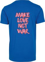 T-shirt blauw XL - Make love not war - soBAD.