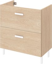 SENSEA - Onder wastafel meubel - 2 lades - B.70 x H.79.5 x D40 cm - hout - naturel eiken look