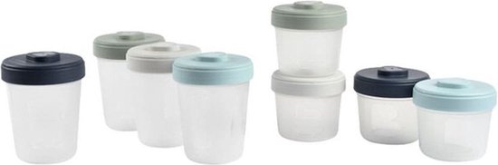 Béaba - Bewaarpotjes - Opbergdoosjes - 8 stuks - 4x 250ml + 4x 150ml - Blauw/groen van Beaba — afbeelding 3