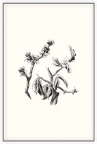 Ruwe Iep zwart-wit (Wych Elm) - Foto op Akoestisch paneel - 150 x 225 cm