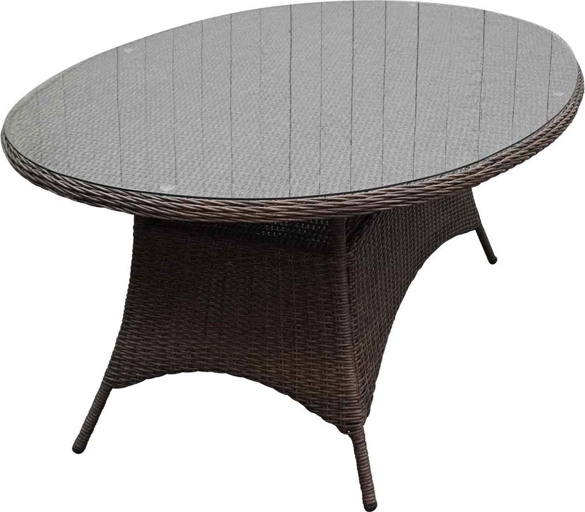 Denza Furniture Elip dining wicker tuintafel ovaal | aluminium + wicker | Natural Grey | 200x130cm - ovale wicker tuintafel | 6 personen