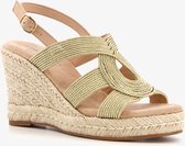 Blue Box dames sandalen met sleehak - Goud - Maat 38