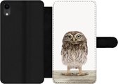 Bookcase Geschikt voor iPhone XR telefoonhoesje - Uil - Bruin - Uilskuikentjes - Kinderen - Jongens - Meisjes - Met vakjes - Wallet case met magneetsluiting