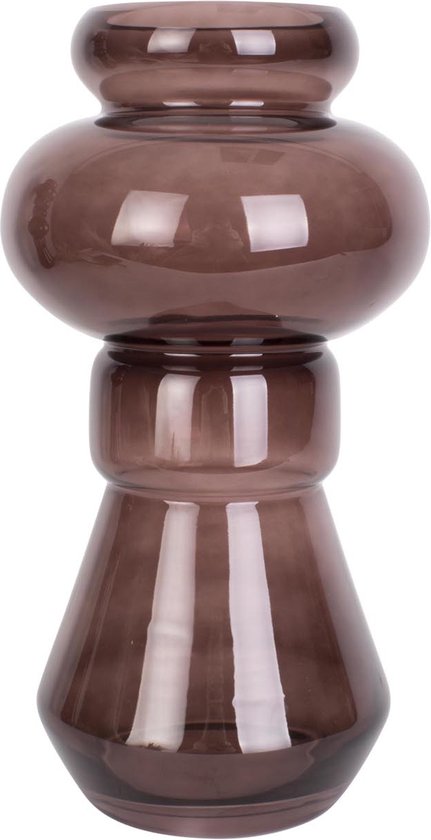 Present Time Vaas Morgana - Glas Chocolade Bruin - Medium - 18x35cm - Scandinavisch