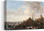 Artaza Canvas Schilderij Winterlandschap - Jan Steen - 30x20 - Klein - Kunst - Canvas Print