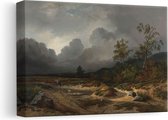 Artaza Canvas Schilderij Landschap bij Naderend Onweer - Willem Roelofs - 30x20 - Klein - Kunst - Canvas Print