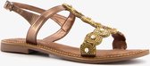 TwoDay leren dames sandalen - Bruin - Maat 36 - Echt leer