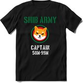 Shiba inu army captain T-Shirt | Shib Crypto ethereum kleding Kado Heren / Dames | Perfect cryptocurrency munt Cadeau shirt Maat XXL