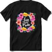 Love and pride | Pride T-Shirt Heren - Dames - Unisex | LHBTI / LGBT / Gay / Homo / Lesbi |Cadeau Shirt | Grappige Love is Love Spreuken - Zinnen - Teksten Maat XXL