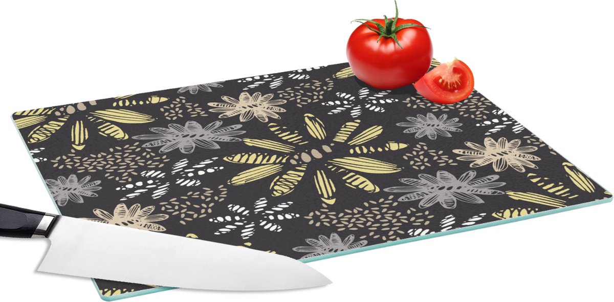 Glazen Snijplank - 39x28 - Abstract - Bloemen - Patronen - Snijplanken Glas