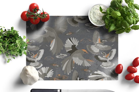 Planche à découper en Verres - 39x28 - Vogel - Motif - Nuages - Planches à découper en Glas