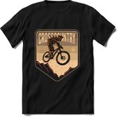 Crosscountry | TSK Studio Mountainbike kleding Sport T-Shirt | Bruin | Heren / Dames | Perfect MTB Verjaardag Cadeau Shirt Maat 3XL