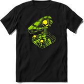 Retro Joystick | Gaming kado T-Shirt heren - dames | Groen-Geel | Perfect game pc cadeau shirt | Grappige console spreuken - zinnen - teksten Maat XXL