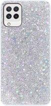 ADEL Premium Siliconen Back Cover Softcase Hoesje Geschikt voor Samsung Galaxy M22/ A22 (4G) - Bling Bling Glitter Zilver