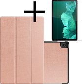 Hoesje Geschikt voor Lenovo Tab P11 Hoesje Case Hard Cover Hoes Book Case Met Screenprotector - Rosé goud