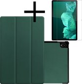 Hoesje Geschikt voor Lenovo Tab P11 Hoesje Case Hard Cover Hoes Book Case Met Screenprotector - Donkergroen