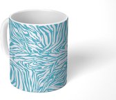 Mok - Koffiemok - Dieren - Afrika - Zebra - Blauw - Design - Mokken - 350 ML - Beker - Koffiemokken - Theemok