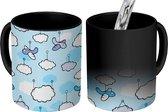 Magische Mok - Foto op Warmte Mokken - Koffiemok - Vliegtuig - Wolken - Patronen - Kind - Magic Mok - Beker - 350 ML - Theemok