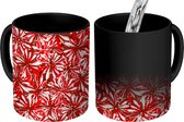 Magische Mok - Foto op Warmte Mokken - Koffiemok - Bloesem - Rood - Patronen - Bloemen - Magic Mok - Beker - 350 ML - Theemok