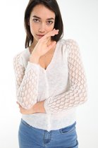 Cassis Dames Cardigan met kanten mouwen - Trui - Maat 38/40