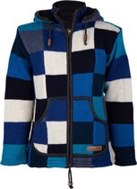 Gebreid Wollen Heren/Uni Vest van Schapenwol met Polyester Fleece voering en afneembare capuchon - SHAKALOHA - M Midipatch ZH Blue M