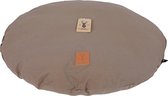 Boony 'Est 1941' ligkussen ovaal basic brown, 75 cm.