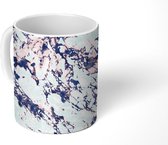 Mok - Roze - Blauw - Marmer print - Design - Mokken - 350 ML - Beker - Uitdeelcadeautjes