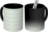 Magische Mok - Foto op Warmte Mokken - Bohemian - Grijs - Wit - Patronen - Magic Mok - Beker - 350 ML - Uitdeelcadeautjes