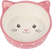 Happy pet voerbak kat polka roze / creme